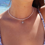 Sun Pearl Necklace Silver