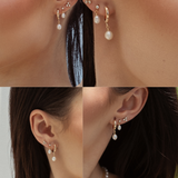 Luna Earrings | 14k Gold Fill | Sterling Silver | Freshwater Pearl | 13mm | 15mm