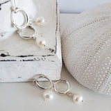 Luna Earrings | 14k Gold Fill | Sterling Silver | Freshwater Pearl | 13mm | 15mm