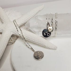 Initial Necklace|  Recycled Sterling Silver