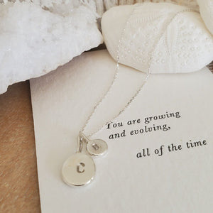 Initial Necklace|  Recycled Sterling Silver