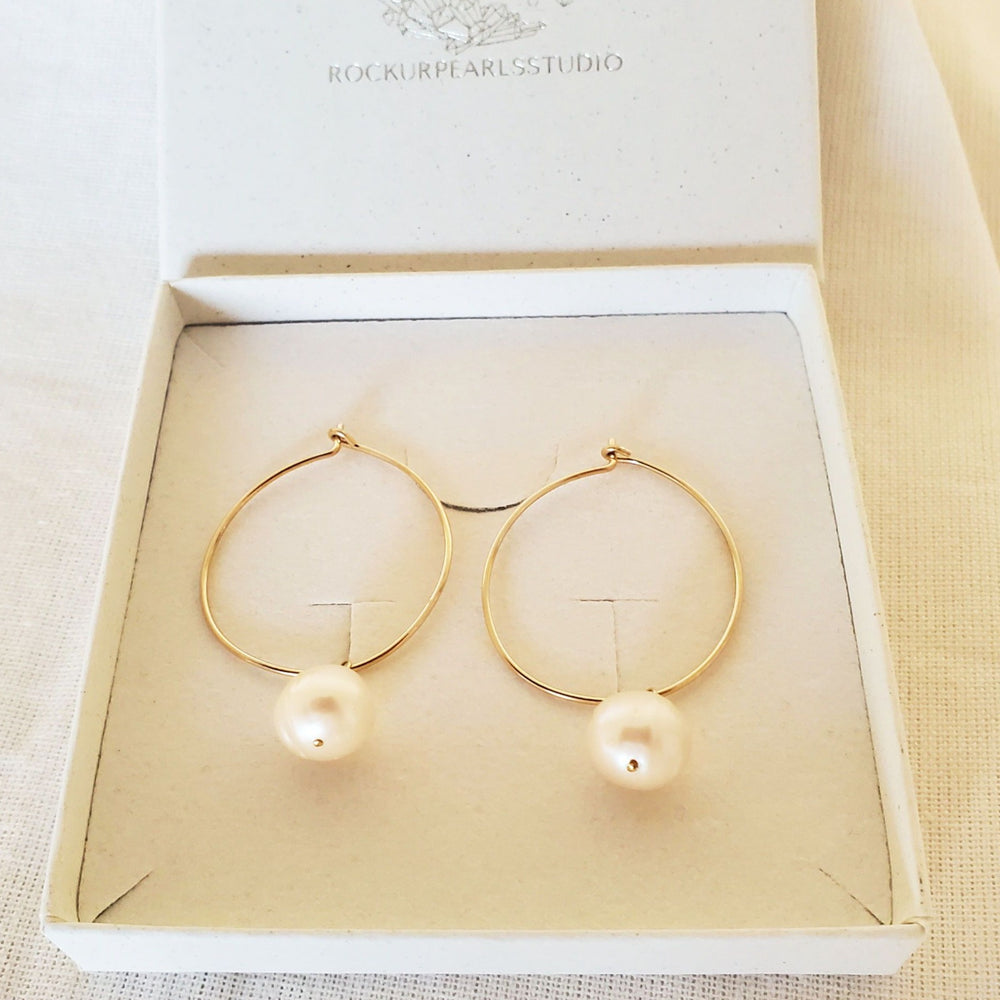 pearl hoop | gold | silver