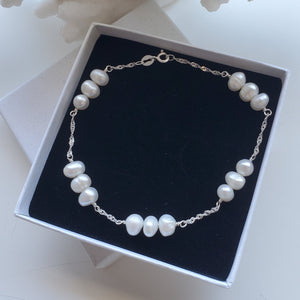 Cupid Anklet |  Sterling Silver| Pearl