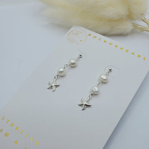 Starfish Drop Earrings |  Freshwater Pearl | 14k Gold Fill | Sterling Silver