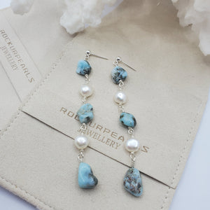 
            
                Load image into Gallery viewer, Empress of the sea Earrings | Sterling Silver |  Gold fill | Freshwater Pearl
            
        