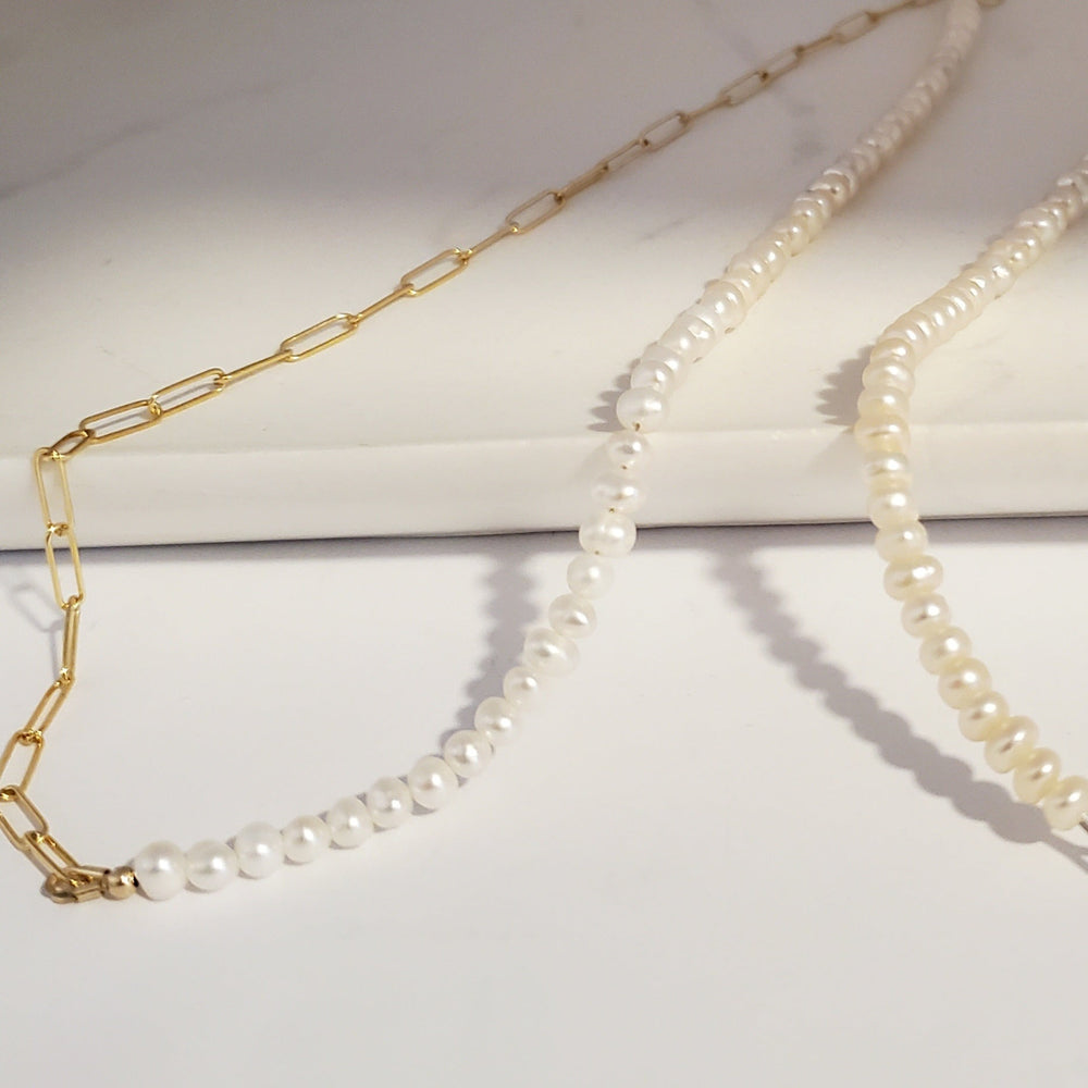 
            
                Load image into Gallery viewer, Sophia Necklace |  Freshwater pearl | Gold Vermeil |  Sterling Silver
            
        