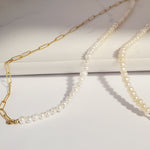 Sophia Necklace |  Freshwater pearl | Gold Vermeil |  Sterling Silver