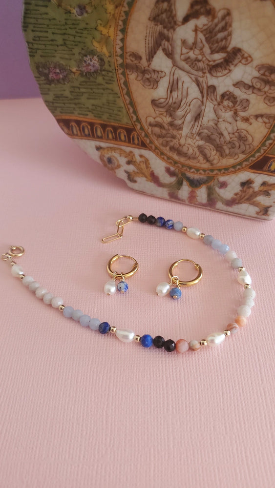 Pop of colour bracelet  | Sterling Silver |  Gold fill | Freshwater Pearl | Mixed Gemstone