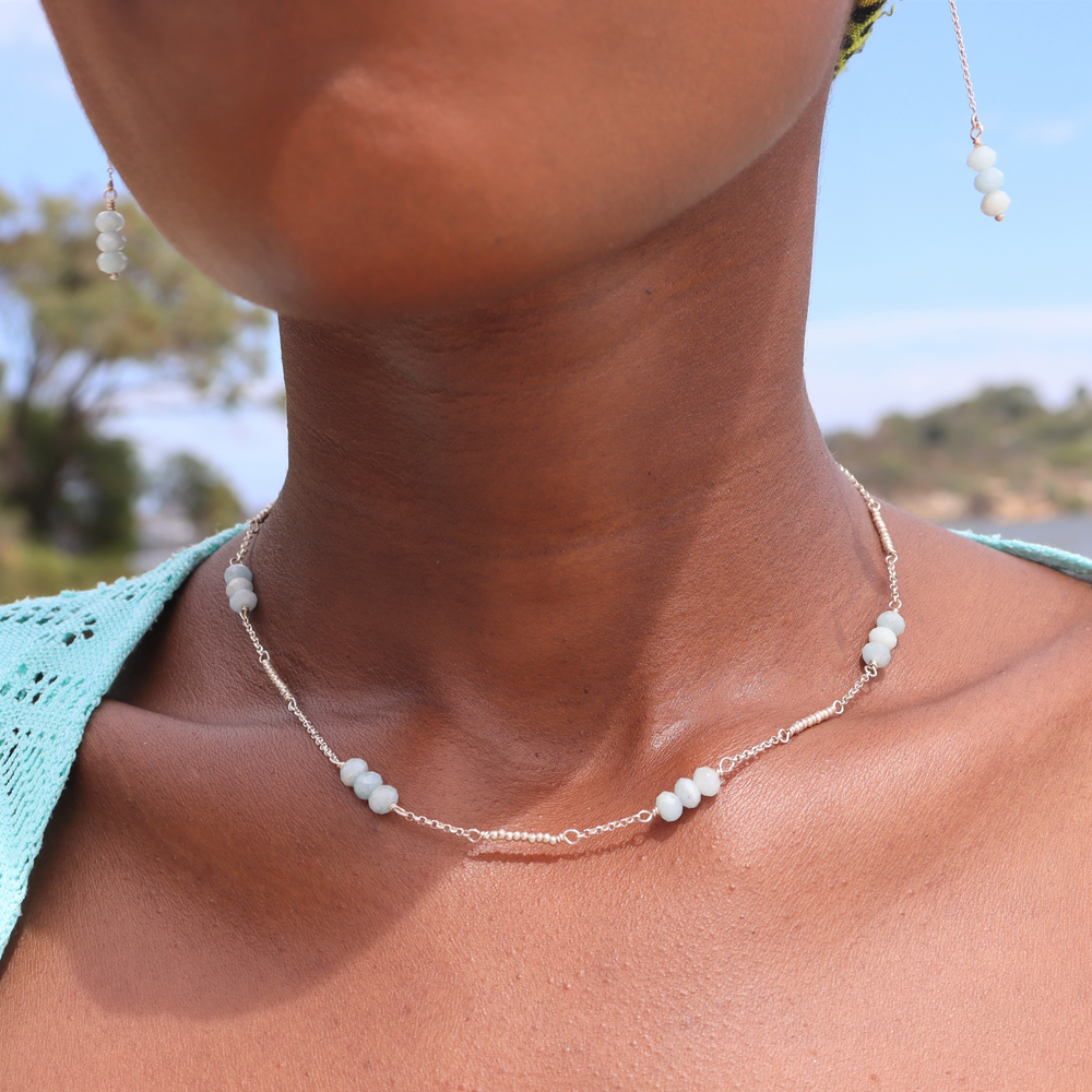 
            
                Load image into Gallery viewer, Aquamarine Necklace | Sterling Silver
            
        