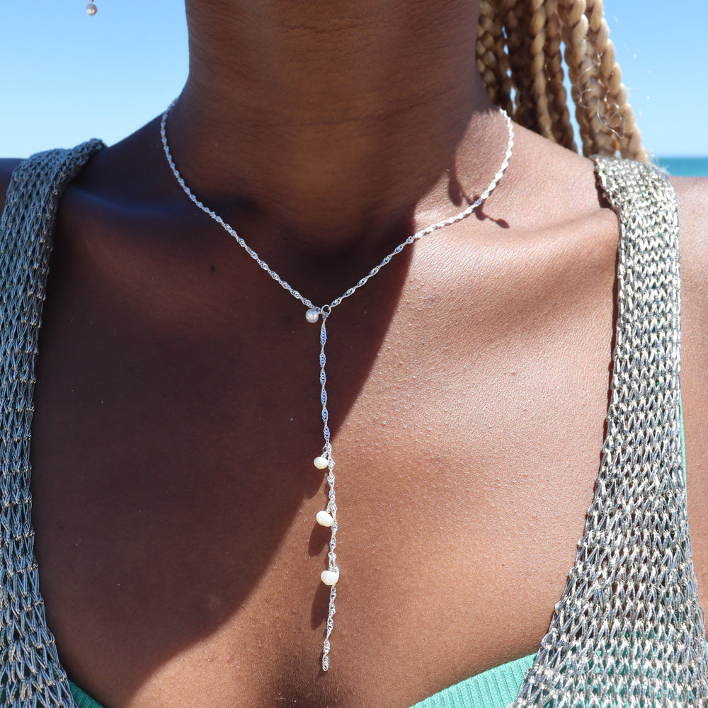 Aura  Necklace |  Freshwater Pearl |  Sterling Silver