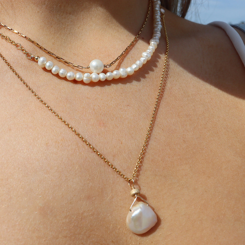 Keshi Stardust Necklace | Pearl | Gold | Silver