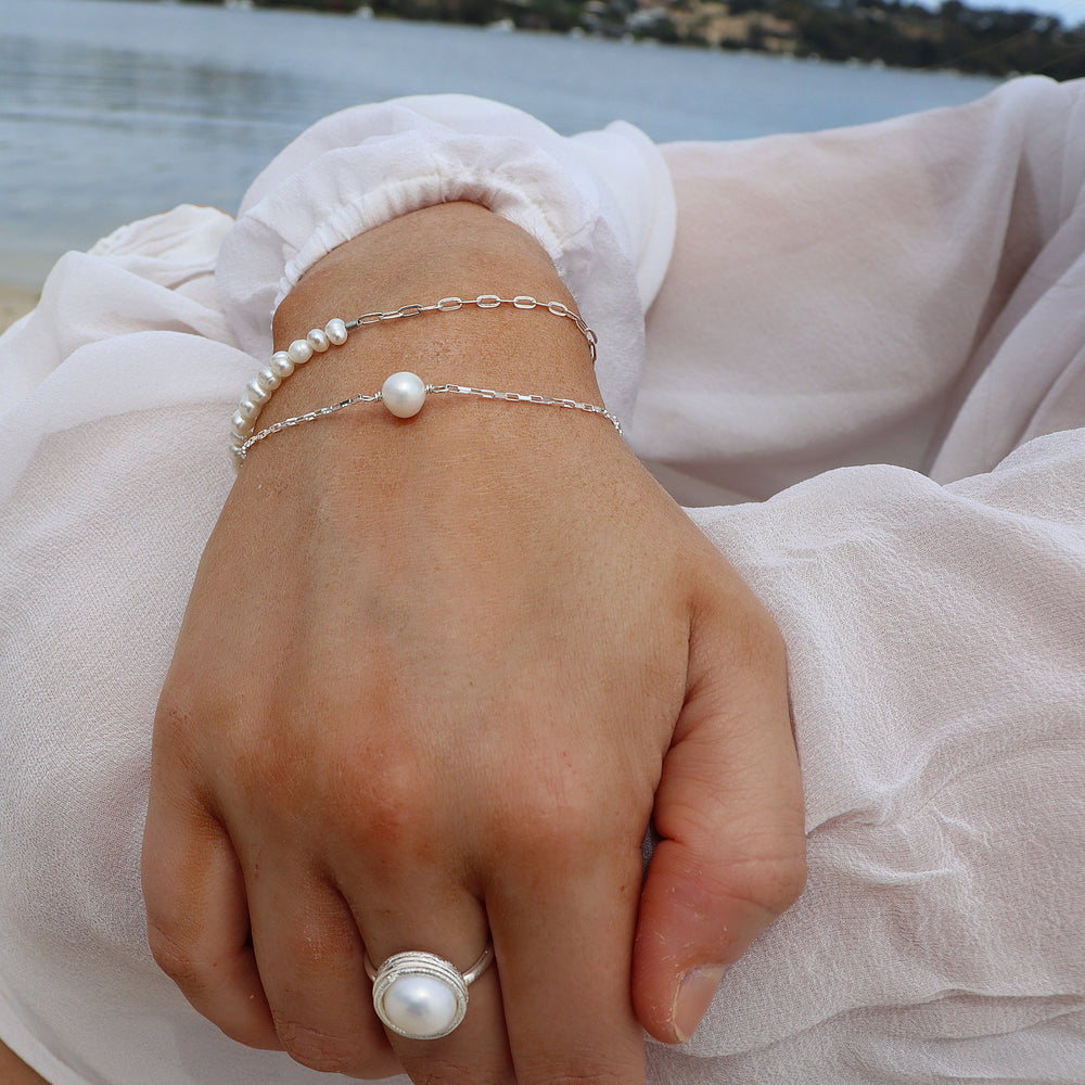 Farra Bracelet |  Freshwater Pearl | Gold | Silver