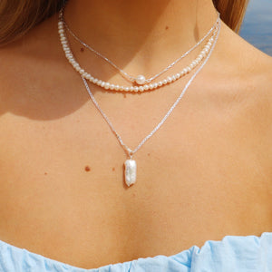 Corsica Necklace |  Freshwater Pearl | Sterling Silver