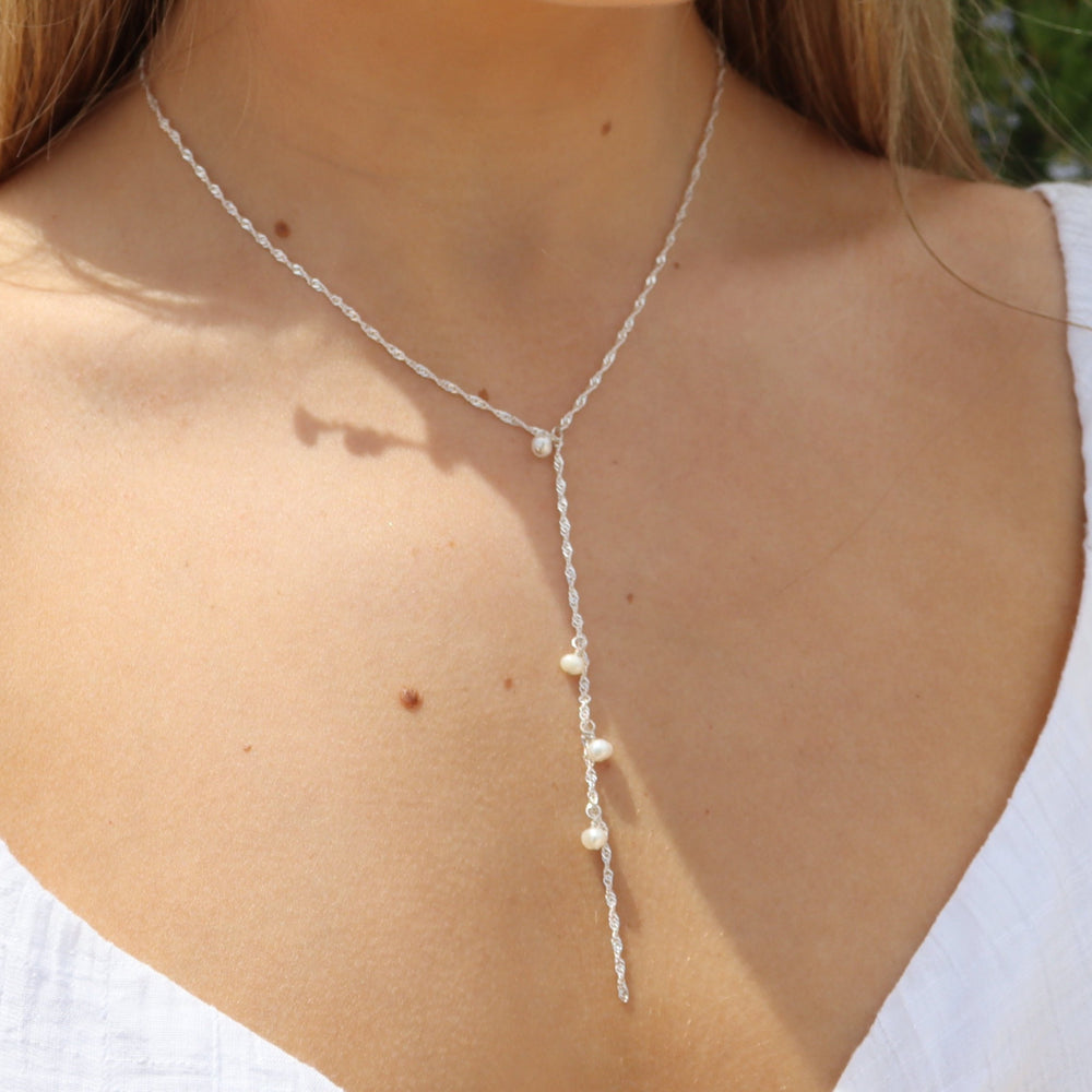 
            
                Load image into Gallery viewer, Aura  Necklace |  Freshwater Pearl |  Sterling Silver
            
        