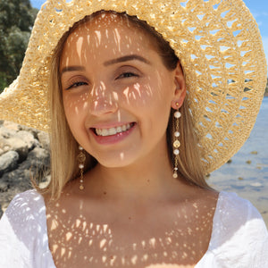 St Tropez Earrings |  Freshwater Pearl | Gold