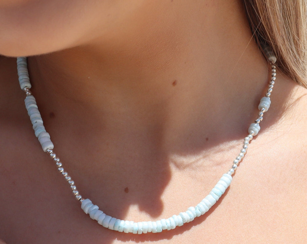 Sunray Necklace |  Puka Shell | Sterling Silver