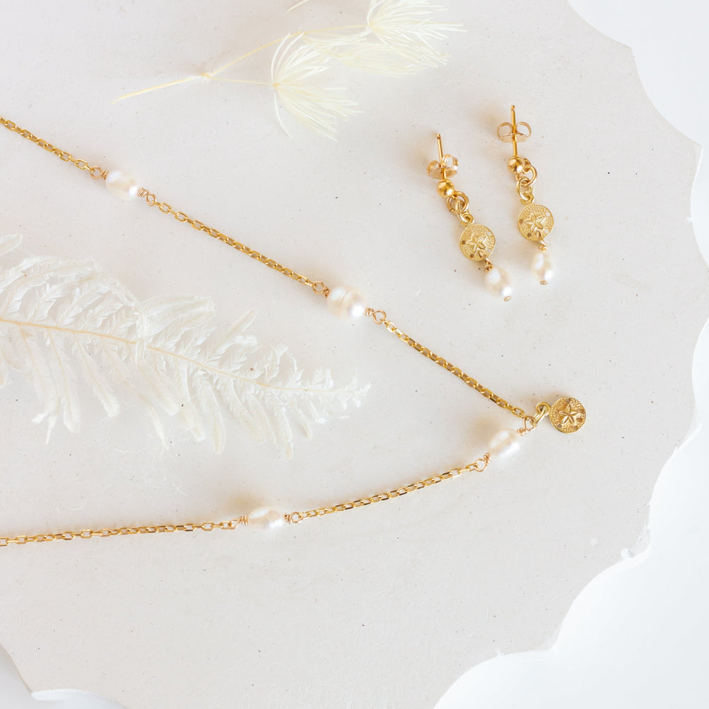 Ocean Siren Necklace |  Freshwater Pearl | 18k Gold Vermeil |  Sterling Silver