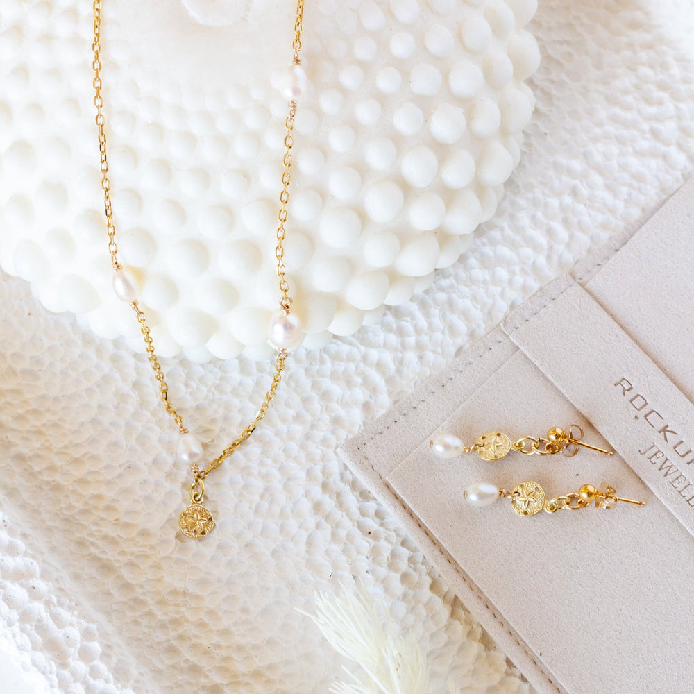 Ocean Siren Necklace |  Freshwater Pearl | 18k Gold Vermeil |  Sterling Silver