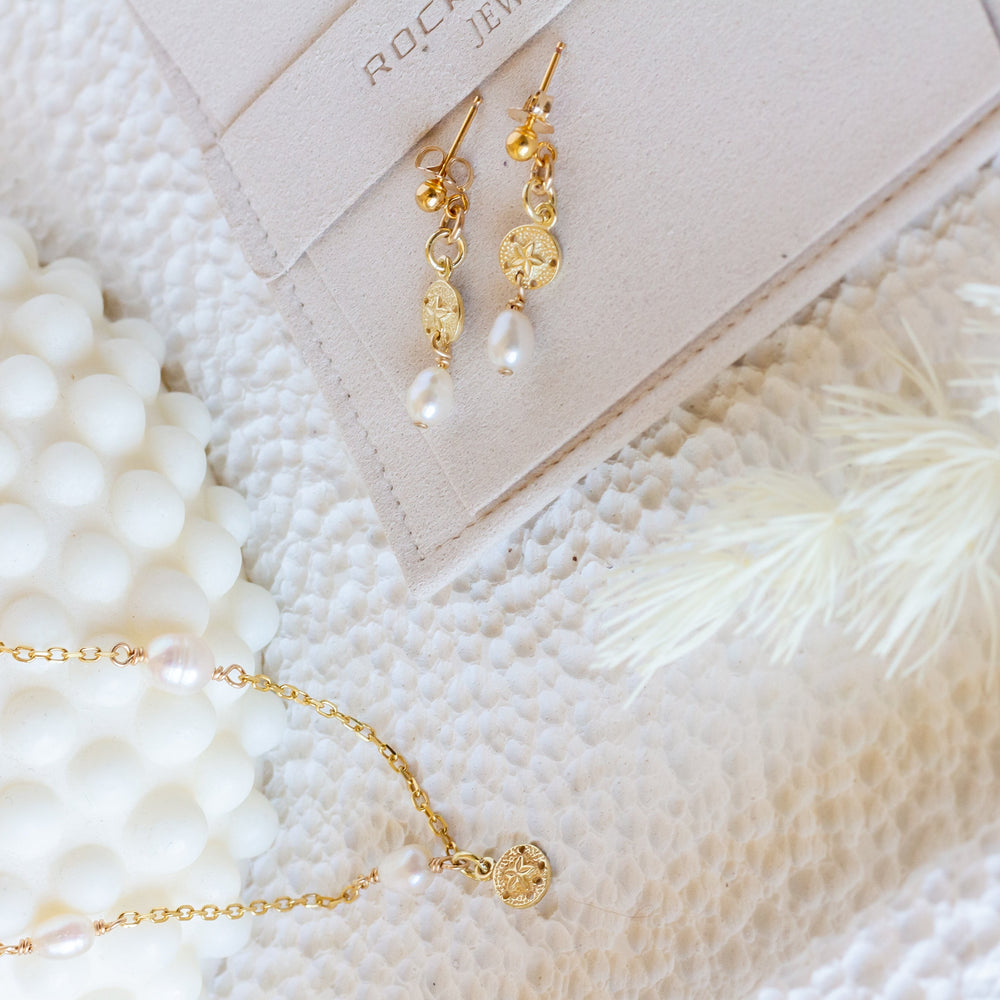 Ocean Siren Earrings|  Freshwater Pearl | 18k Gold Vermeil |  Sterling Silver