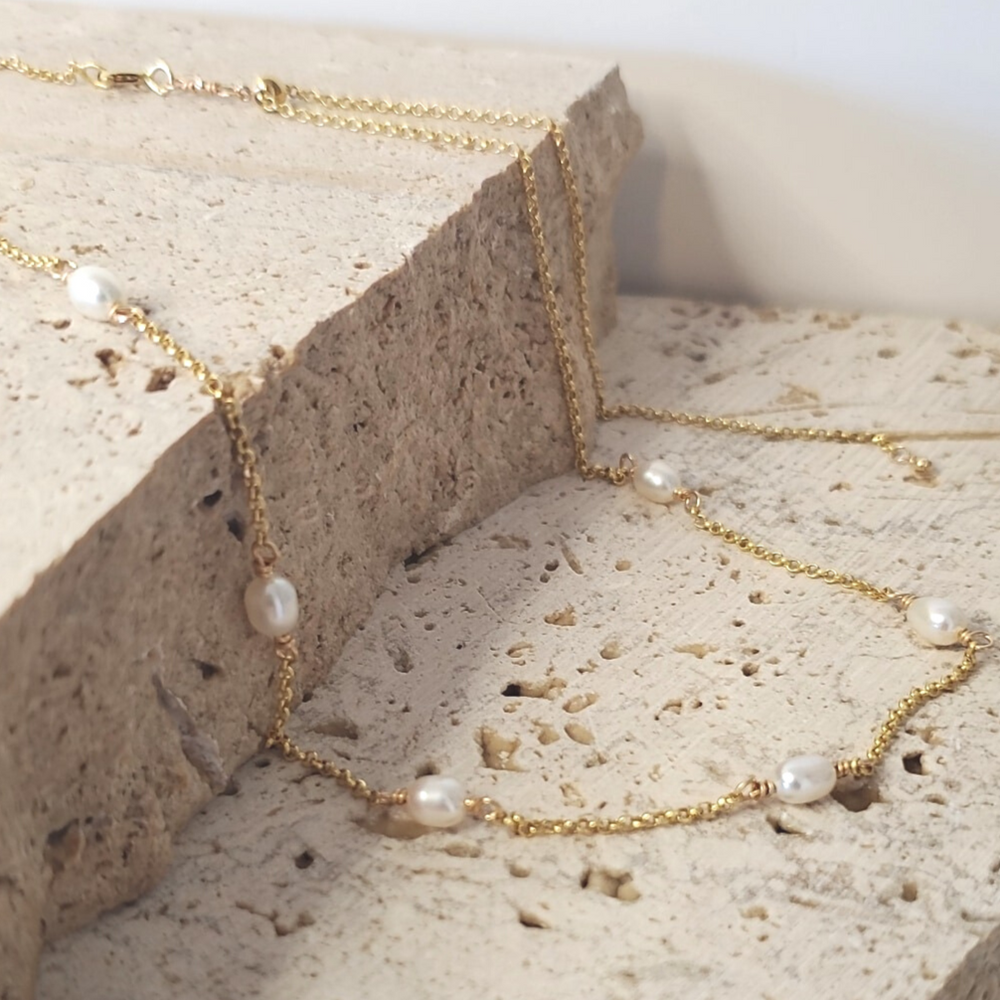 Coco Necklace |  Freshwater Pearl | 14k Gold Fill |  Sterling Silver