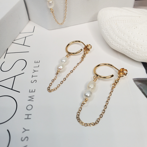 Cascade Earrings | 14k Gold Fill | Freshwater Pearl